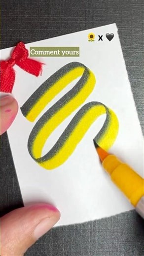 🌻x🖤Dual-Color Effect with Marker 🎨✨Satisfying 🥹 #shorts #art #youtubeshorts #satisfying