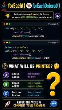 forEach() vs forEachOrdered() | Java Stream Interview Question Most Developers Miss 🔥 #javainterview