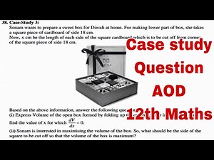 Sonam wants to prepare a sweet box for Diwali at home.. l Case study Question AOD 12th CBSE KVS
