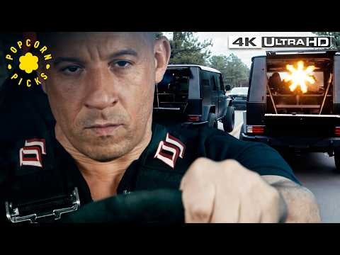 Vin Diesel Parachutes Cars Into the Enemy Convoy (Insane Scene) | Furious 7