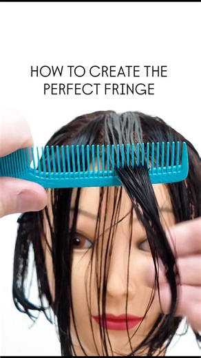 1.8K views · 424 reactions | Here is an easy method to cut the perfect fringe every time. Create a guide length to work to in the centre. Layer the fringe to prevent it from being too heavy. The further you pull the hair forwards the heavier it will be. The over direct the sides of the fringe to create the perfect soft shape that gets longer towards the outline. | Alex Walker | Facebook