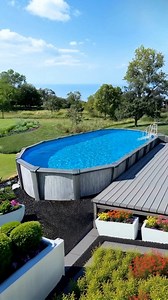 This customer just leveled up their summer 🏖️🔥 With an above ground pool from The Pool Factory, backyard hangouts now come with a view of the horizon 🌊☀️ The modern deck, sleek landscaping, and clear blue water make this setup total backyard GOALS! 💡Tip: Surround your pool with weed-blocking mulch or rubber rock to reduce maintenance and keep it looking tidy all season long 🌱💧 #SummerVibes #BackyardInspo #PoolDayEveryday #AboveGroundPool #ThePoolFactory #BackyardUpgrade #SemiIngroundStyle 