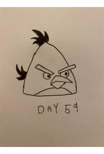 Drawing Chuck | Angry birds Day 59 #chuck #angrybirds #drawing #bird #draw