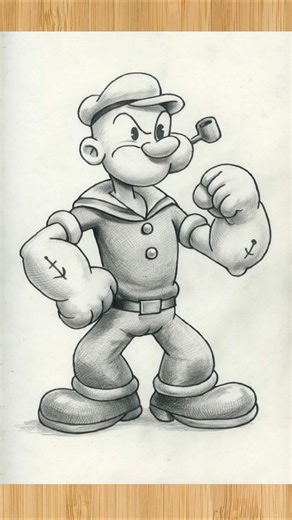 Popeye the sailor man drawing easy - Popeye cartoon drawing easy - #shorts #popeye #cartoon #drawing