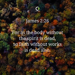 FAITH AND WORKS James in the Bible emphasizes that faith without works is a useless and unproductive faith. Just like a dead body which is incapable of doing anything, one's faith will be useless when one doesn't carry out good works. In other words, faith and works must be together. Work on the faith that you have by always giving yourself fully to the work of the Lord. It also means putting an action on the things you are believing. Faith works when there is work in your faith. Faith without w