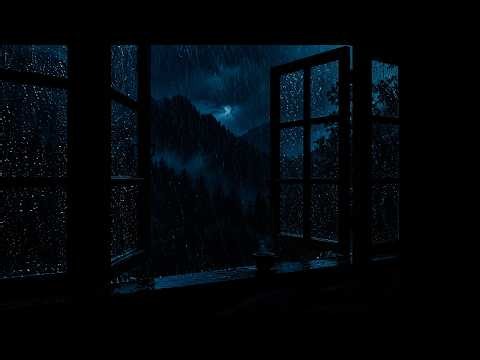 Fall Asleep to Soft Night Rain Outside the Window (No Ads) 🌧️ Cozy Bedroom Ambience for Deep Sleep