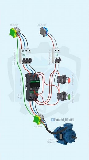 3 Phase Motor Connection Wiring ⚡Diagram video#youtube#industrialelectrician#vairal#motorcontrol