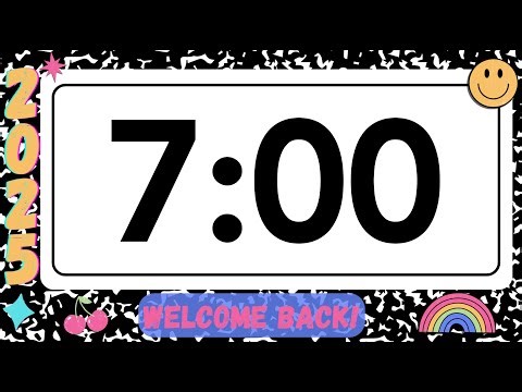 7 Minute Fun Back to School Notebook Timer (No Music, Soft Guitar Alarm at End)
