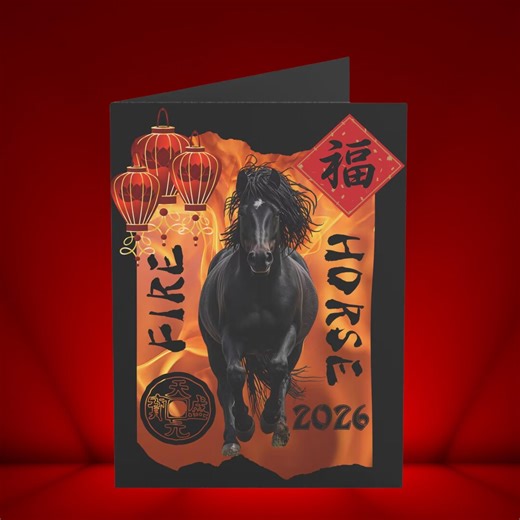 Chinese New Year of the Horse Greeting Card (1, 10, 30, and 50pcs) - Etsy