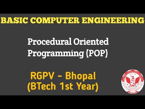 Procedural Oriented Programming (POP) | Basic Computer Engineering | RGPV BTech 1st Year