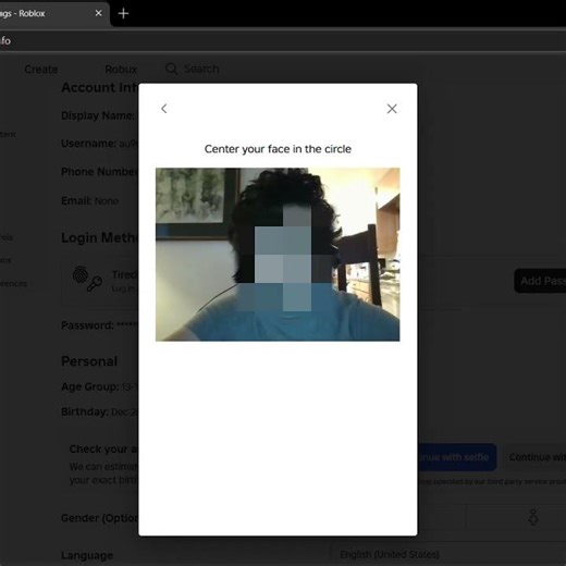 Trying to Trick the Age Verification (Roblox)