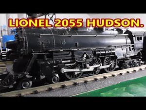 LIONEL Postwar 2055 HUDSON with Steam Railsounds boxcar.