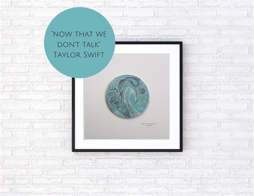 Taylor Swift Art: Suminagashi Ink - "now That We Don't Talk" - Music Lover Gift - Etsy