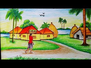 How to Draw Simple Landscape For Beginners.Step by step(easy draw)