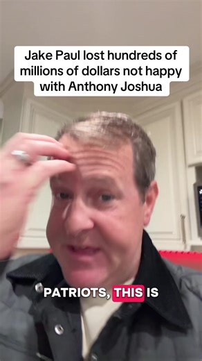 Jake Paul lost hundreds of millions of dollars not happy with Anthony Joshua