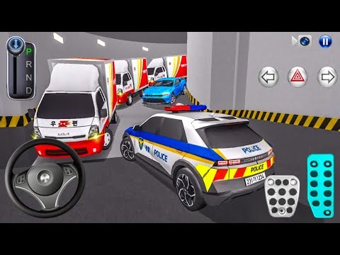 New Police car Stuck in Parking Garage - 3D Driving Class - Car Game - 3D Driving Class 2026