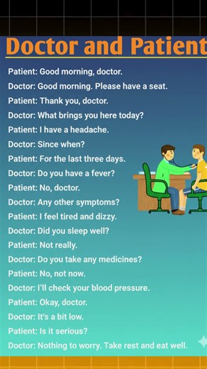 Doctor and Patient conversation in English #englishconversation #englishpractice