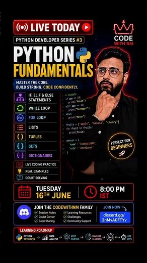 🔥 Python Tutorial for Beginners | If Else, While Loop, For Loop, Lists, Tuples, Sets & Dictionary