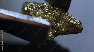 Pyrite Mineral Concept with Crystal Structure. Enchanting Displays of Pyrite Cubes and Clusters. Ideal for Educational Content, Nature Documentaries, and Geology Enthusiasts. Explore the Beauty