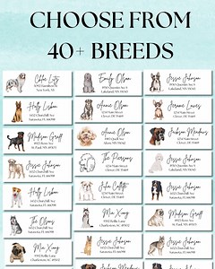 Custom Dog Breed Return Address Labels: Personalized Stickers - Mailing Stickers - Etsy Canada