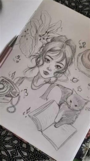Aesthetic pencil sketches of girls ✨✨