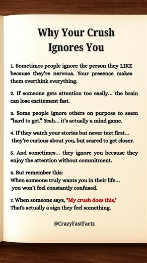 😱 5 Brutal Psychology Facts About Why Your Crush Ignores You 💔 #shorts #psychology #facts