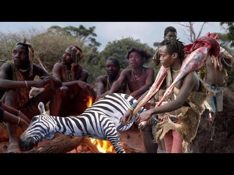 Hadzabe Tribe Biggest Baboon Hunt and Cooking || Documentary