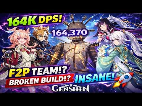 ⚡164K DPS F2P Team!? Zibai + Linnea + Gorou Cost Build Might Be INSANE 🚀 | Genshin Impact