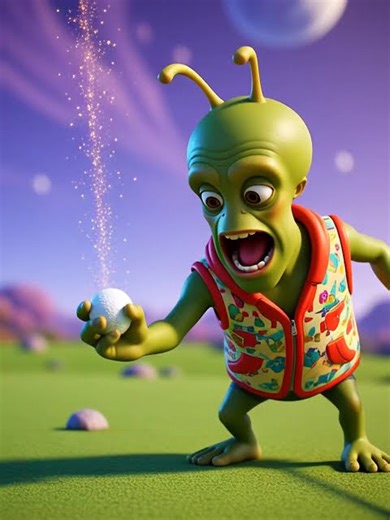 aliens plays golf