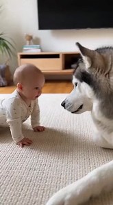 Baby & Husky Cuddle Playtime with a Rope Toy! Adorable Moments ❤️ baby husky cuddle, rope toy play, baby dog bonding | AI Husky