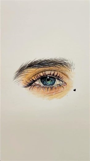 Colored eye drawing | Draw like drawing 😍👩🏻‍🎨 #eyedrawing #drawing #art #coloredpencildrawing .