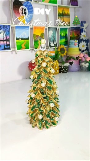 DIY Christmas tree 🎄 with pista shell #shorts#diy#art#craft