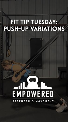 Empowered Strength & Movement - South Tampa on Instagram: "Fit Tip Tuesday: Push-Up Variations Not quite ready for a full push-up? We’ve got you! Try these out & work your way to doing them without assistance! 👇 ➡️Elevated push-up from a box or another sturdy surface ➡️Ring or TRX push-up ➡️Band-assisted push-up ➡️Pause push-up (can be incorporated into any of the above) We prefer these over knee push-ups because they incorporate greater core engagement and mimic the exact motion you would be d