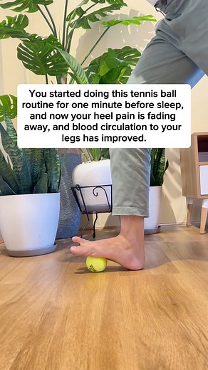778K views · 4.3K reactions | One minute with a tennis ball before bed… heel pain fading, legs feeling lighter, and circulation flowing better.✨ Try it tonight! #fblifestyle #reelstrending | Physical Therapy Session | Facebook