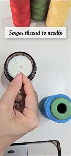 Hand sewing tips: joining serger thread to needle | MiranY Creative