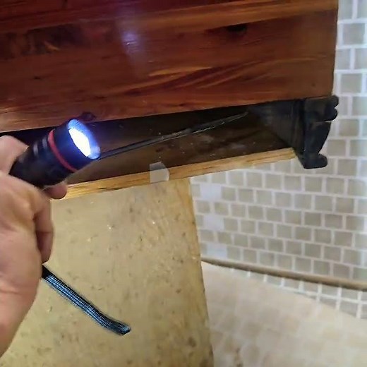 Lane Cedar chest underside misssing rear block support fix technique