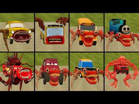 New Forms Of All Monster: OLD Bus, Car Eater, School Bus Eater, Train Eater, Mc Queen Eater in Gmod!