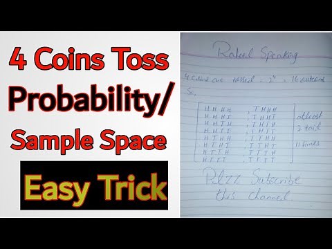 how to solve 4 coin toss probability|Trick to write sapmle space in probability If 4coins are tossed