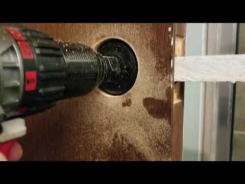 Door knob install on old door with hole too small