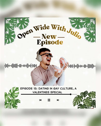 Dating in gay culture, a Valentine’s special 💖 New episode out tomorrow ‼️ 2am PST, 5 am EST, only on open wide with Julio, available on all podcast platforms. 🎙️ We spilled the tea on previous relationships, some messy confessions, and how it feels to date in gay culture. #gayculture #gay #lgbt #podcasts #datingadvice