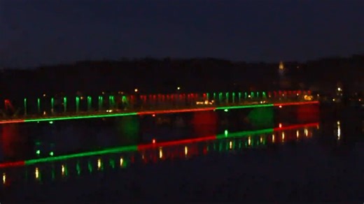 The New Hope-Lambertville Bridge now lit in programmable colors