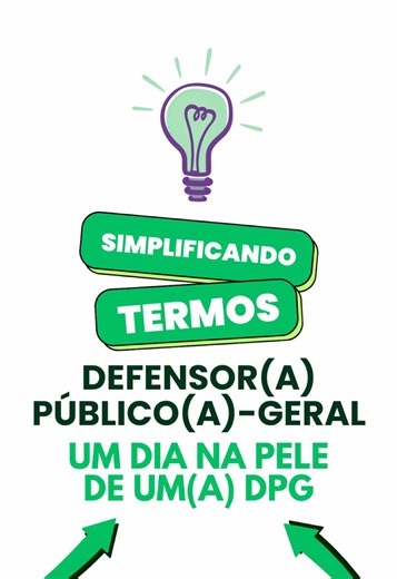 D.P.G... você já deve ter ouvido essa sigla por aí, né? 🤔 Mas você sabe o que faz um defensor público-geral ou uma defensora pública-geral? Ele - ou ela - é o chefe da instituição, nomeado pelo governador do Estado a partir de uma lista de três nomes, que são escolhidos por meio do voto dos defensores da instituição. A eleição acontece a cada dois anos! 🗳️ Mais do que um cargo, é uma função que lidera, articula e garante que a Defensoria Pública esteja presente onde a população mais precisa. É
