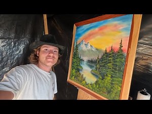 Bob Ross style Painting | Relaxing Landscape Art