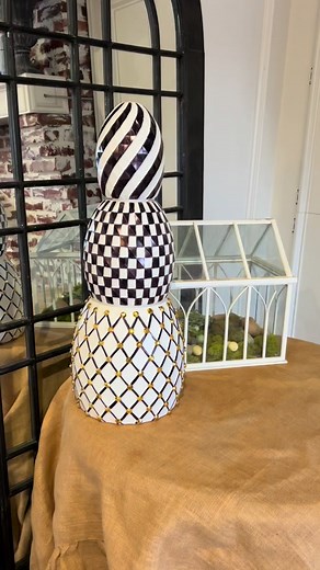 Too early for Easter? Heres a fun diy with the stackable Easter eggs from the dollar tree. Inspired by the Mackenzie Childs Topiaries #diy #mackenziechilds #mackenziechildsinspired #dollartree #easterdecoration #Easter #fyp