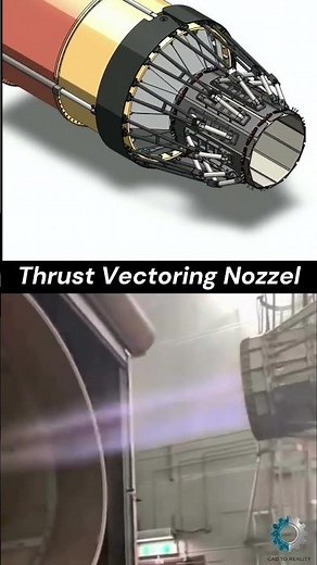 INSANE Thrust Vectoring Test Fire! 🔥 (3D vs. Reality) #Shorts