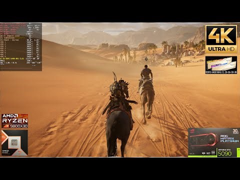 Assassin's Creed Origins 4K Gameplay | MATRIX RTX 5090 | AMD Ryzen 7 9800X3D