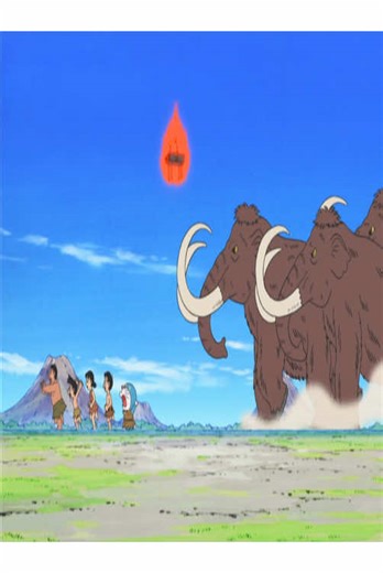 Grilling meat with a mammoth #doraemon #animation #fyp #usa#cartoon