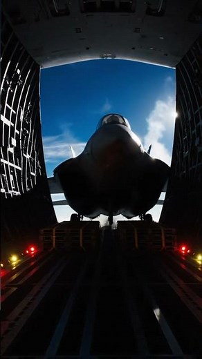 The fighter jet crashed directly into the rear door of the C-17 Globemaster III transport aircraft.