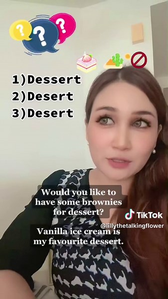 3 words #learnenglish #pronunciation #dessert #desert