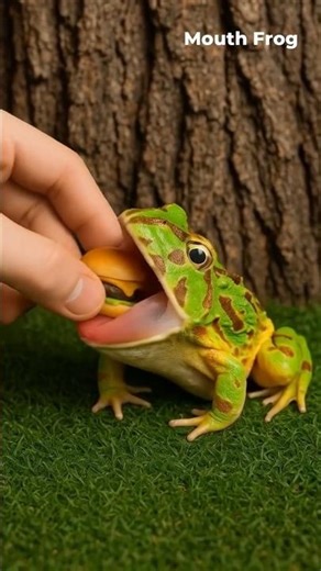 Cute Frog Eats Burger! #frog #funny #burger
